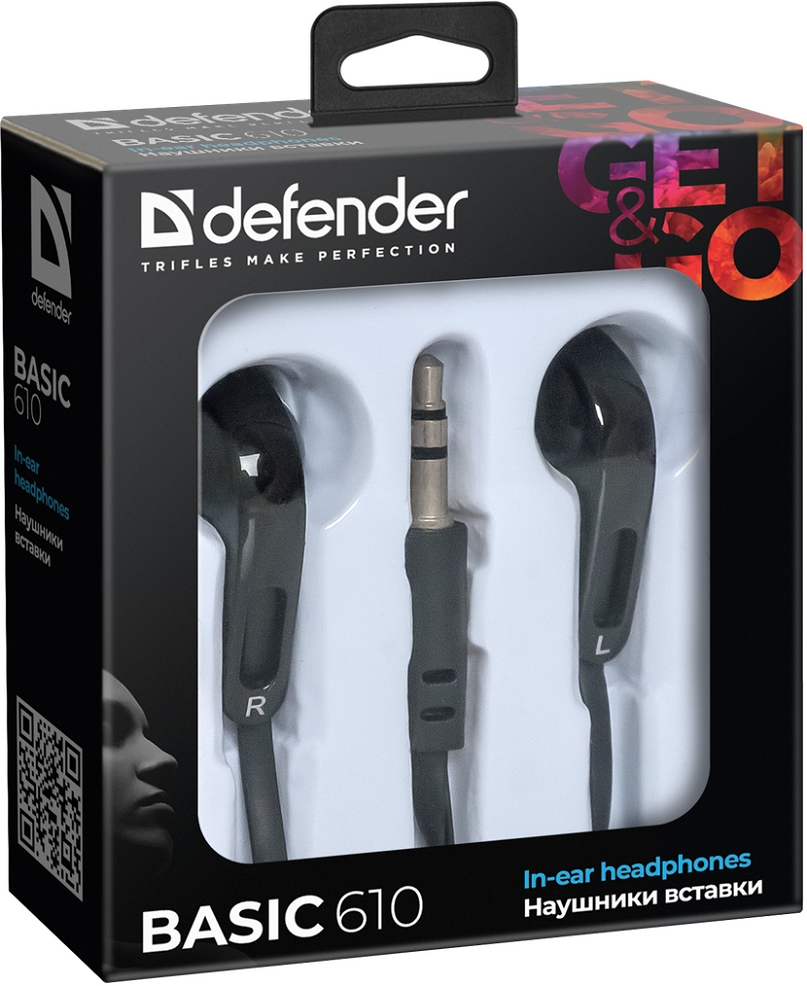 Căști Defender Basic 610 Negru Cu fir / Home and Office / Negru photo 2