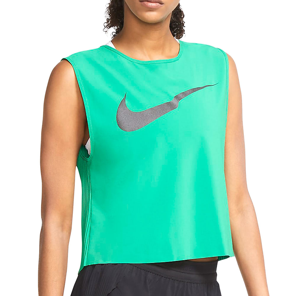 Maiou Nike W NK RUN DVN TANK PLEATED / Femei / L / Verde photo 1 Maiou Nike W NK RUN DVN TANK PLEATED / Femei / L / Verde photo 1