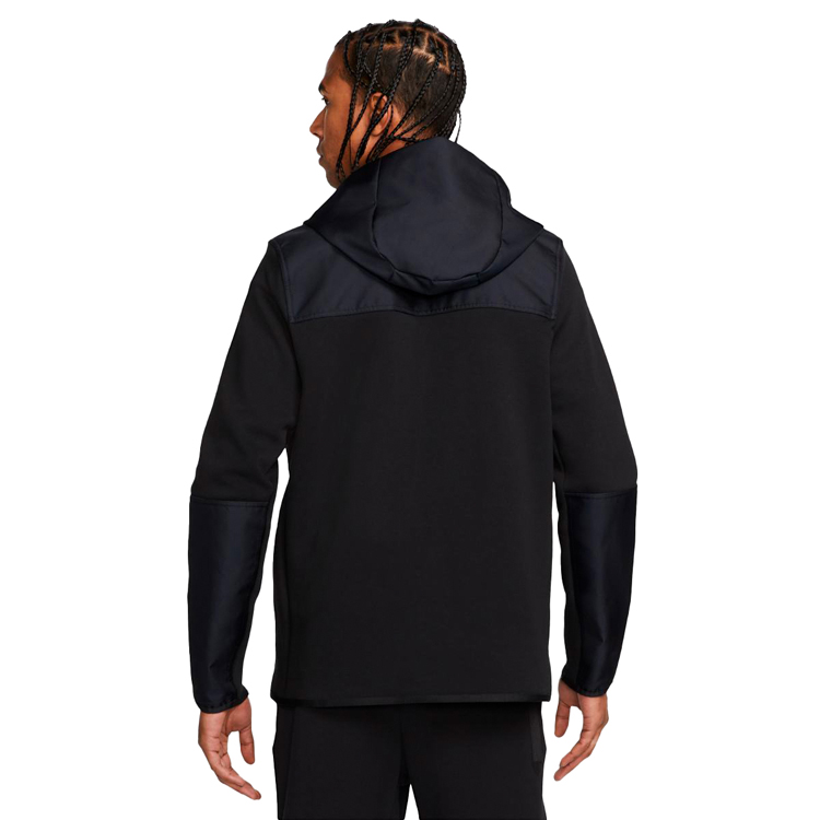 Hanorac pt bărbați Nike M NK TCH FLC OVERLAY FZ S Negru photo 4