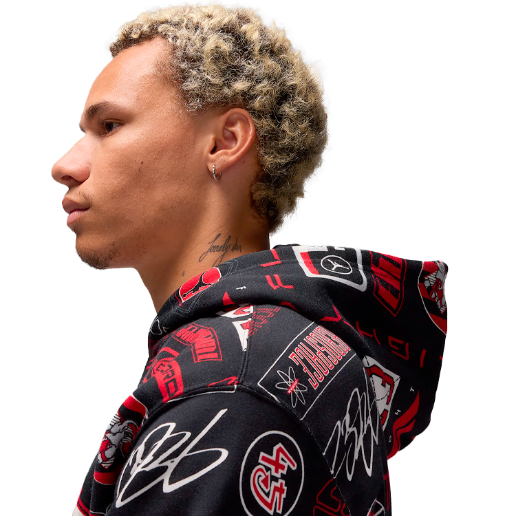Мужская Толстовка Nike M J ESS AOP FLC PO XL Черный photo 3