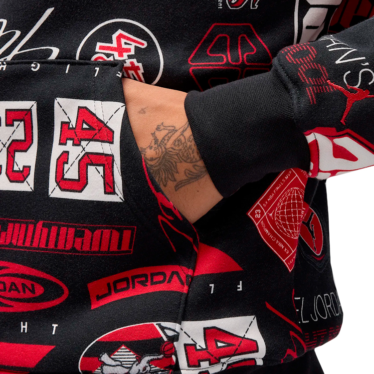 Мужская Толстовка Nike M J ESS AOP FLC PO XL Черный photo 4