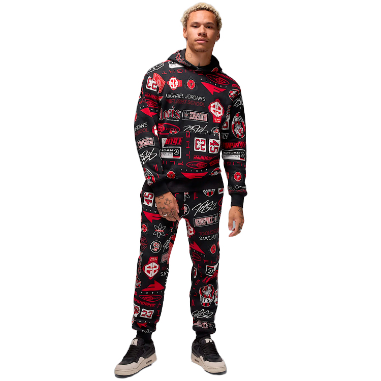 Мужская Толстовка Nike M J ESS AOP FLC PO XL Черный photo 5