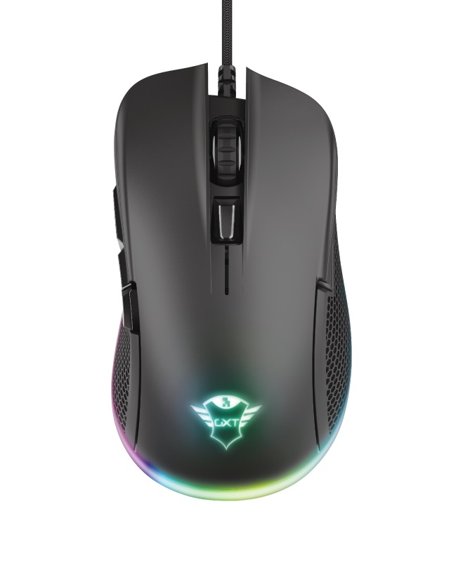 Trust Gaming GXT 922 Ybar RGB LED lighting Mouse, 200 - 72000 dpi, 6 button, RGB lighting, 2,1 m USB, Black photo 1