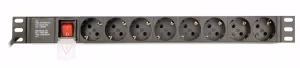 Gembird EG-PDU-014, Power distribution unit (PDU), 8 Schuko sockets, 1U, 16A, 3 m cable