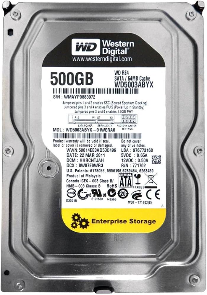 3.5” HDD Western Digital WD5003ABYX Enterprise Storage RE4/ 500GB/ 7200rpm/ 64MB/ SATAII photo 1