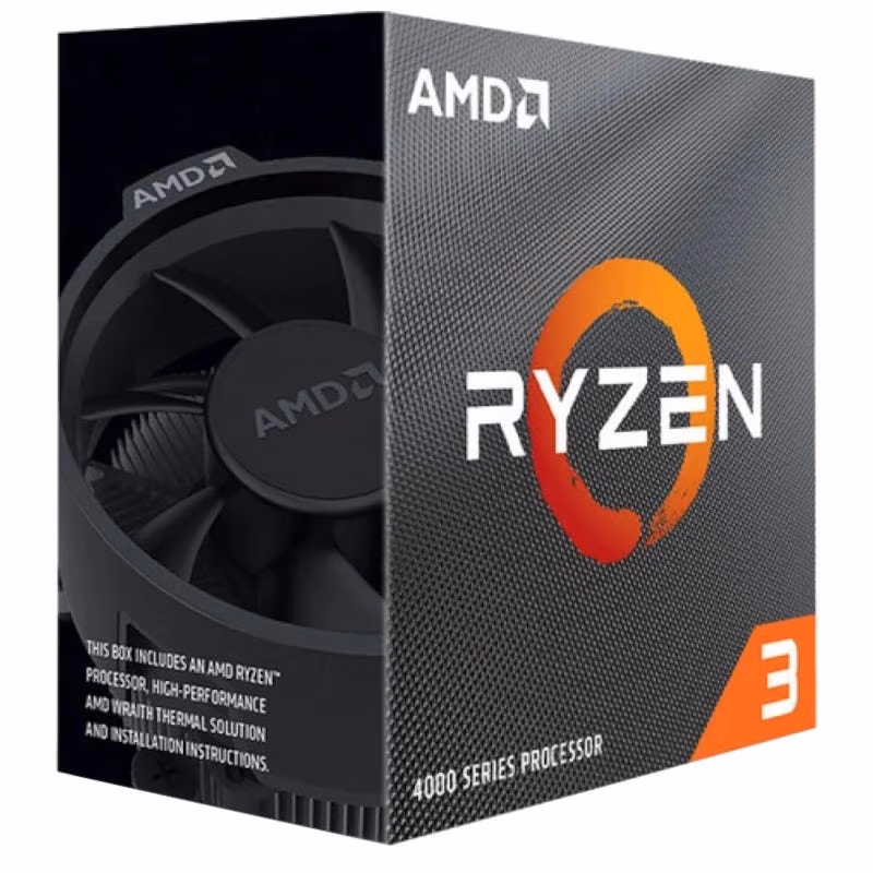 AMD Ryzen 3 4100, Socket AM4, 3.8-4.0GHz (4C/8T), 2MB L2 + 4MB L3 Cache, No Integrated GPU, 7nm 65W, Unlocked, Bulk with Wraith Stealth Cooler 
