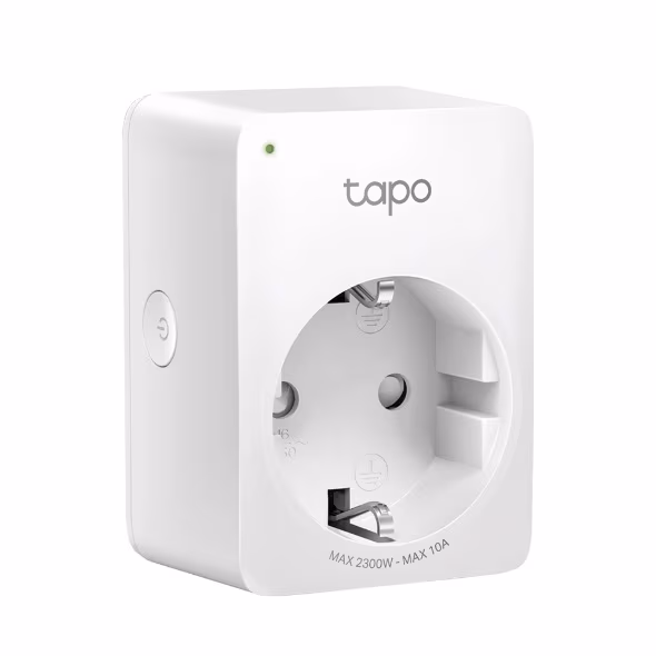 Socket  TP-LINK Tapo P100 (1Pack), 220–240V, 2300Wt, 10A, Smart Mini Plug, Wifi, Remote Access, Scheduling, Away Mode, Voice Control (The Google Assistant, Amazon Alexa) 