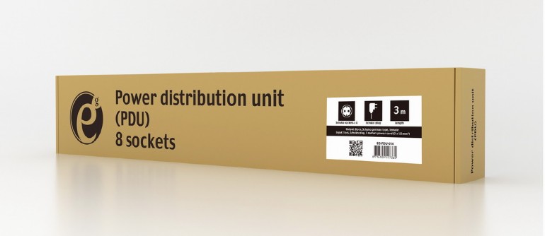 Gembird EG-PDU-014-C14, Power distribution unit (PDU), 8 Schuko sockets, 1U, 16A, C14 plug 3 m cable photo 4