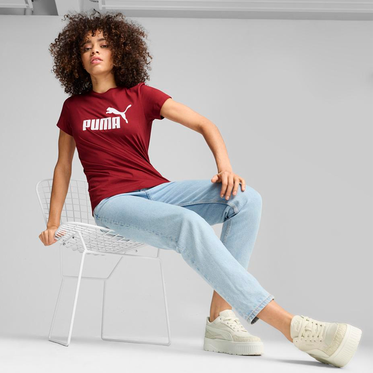 Футболка Puma ESS Logo Tee XL Бордовый Женский photo 5