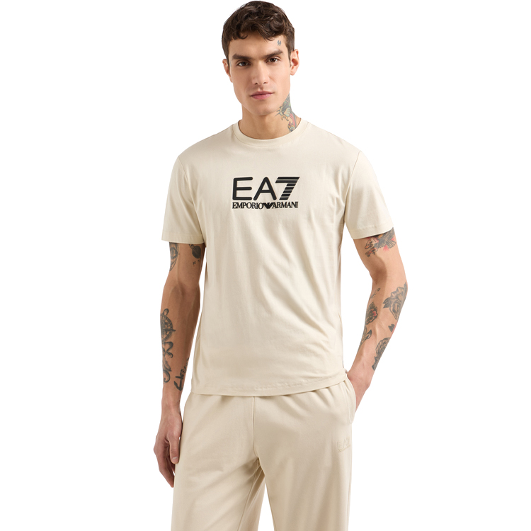 Tricou bărbătesc EA7 EMPORIO ARMANI TRAIN VISIBILITY M TEE SS CO XS Bej-negru photo 3