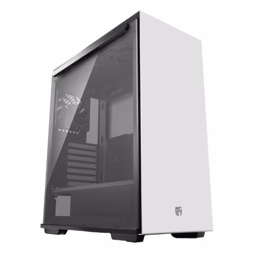 DEEPCOOL "MACUBE 310 WH" Gamer Storm® ATX Case, with Side-Window (Tempered Glass Side Panel) Magnetic, without PSU, Tool-less, Pre-installed: Rear 1x120mm DC fan, 2xUSB3.0, 1xAudio,1xMic, PWM Fan Hub, VGA Card holder, White 