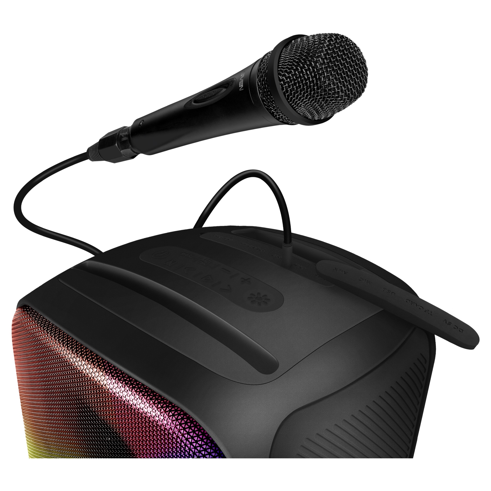Boxa portabila SVEN PS-555 Black / 65W / Bluetooth / FM tuner / USB / microSD photo 5
