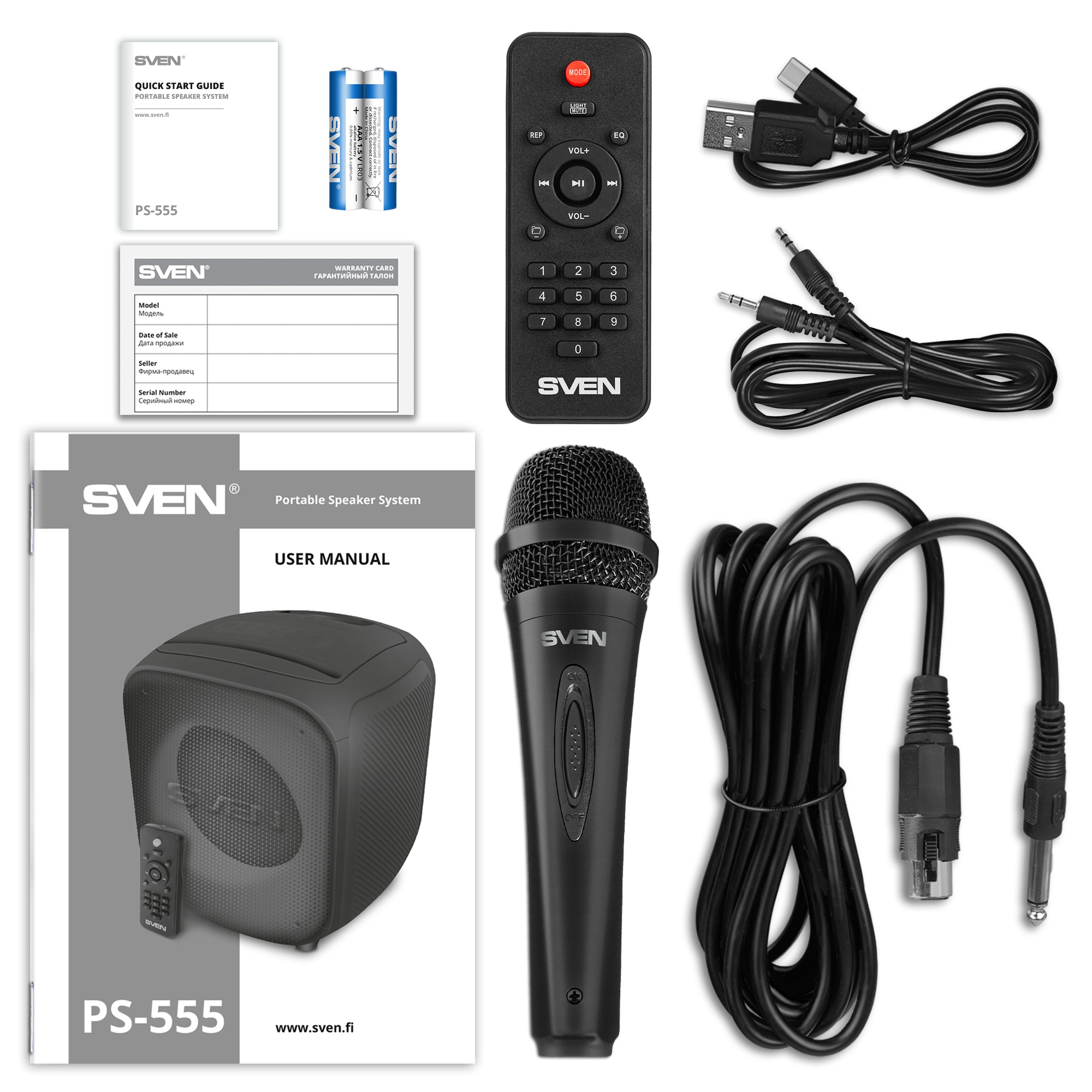 Boxa portabila SVEN PS-555 Black / 65W / Bluetooth / FM tuner / USB / microSD photo 9