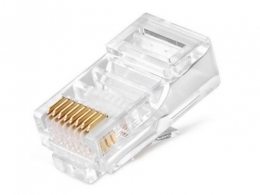 RJ45 Modular Plug PLUG3UP6, modular plug 6u” gold plated, 100 pcs/bag thumbnav 1