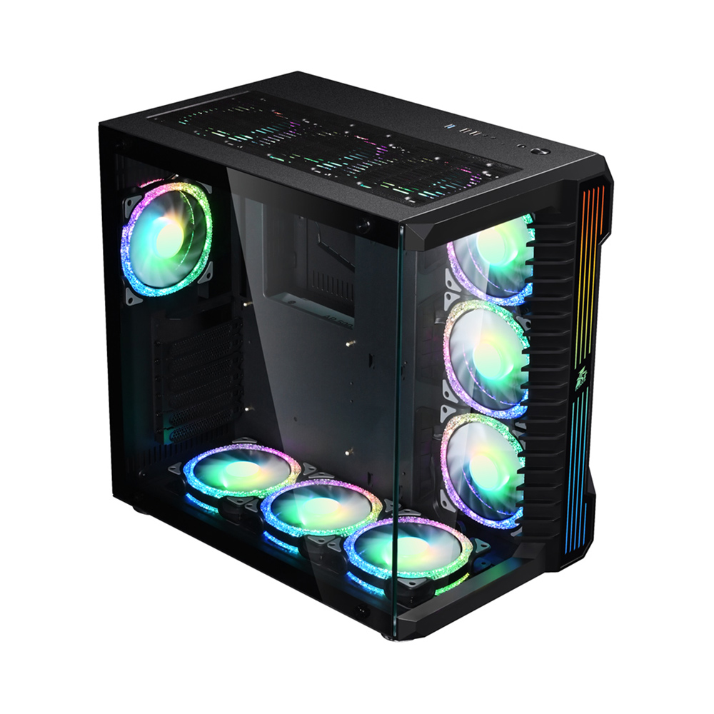 Игровой корпус 1STPLAYER SP9 / no PSU / Side-Window / 7x120mm / ATX / Black photo 3
