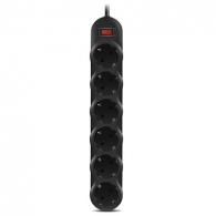 Surge Protector SVEN SF-06L, 6 Sockets, 1.8m, Black thumbnav 1