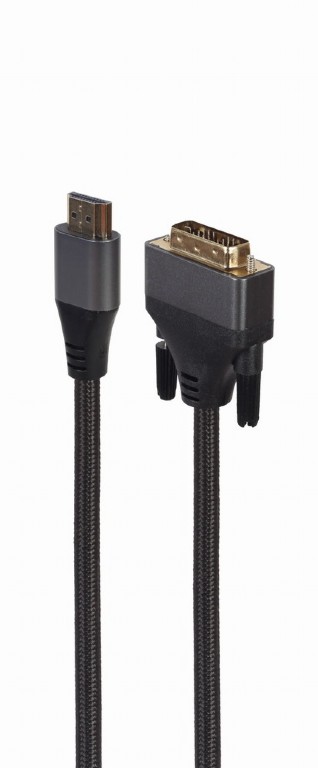 Cable HDMI-DVI - 1.8m - Cablexpert - CC-HDMI-DVI-4K-6, 1.8 m, HDMI to DVI 18+1pin single link, male-male, Black cable with gold-plated connectors, Blister retail photo 1