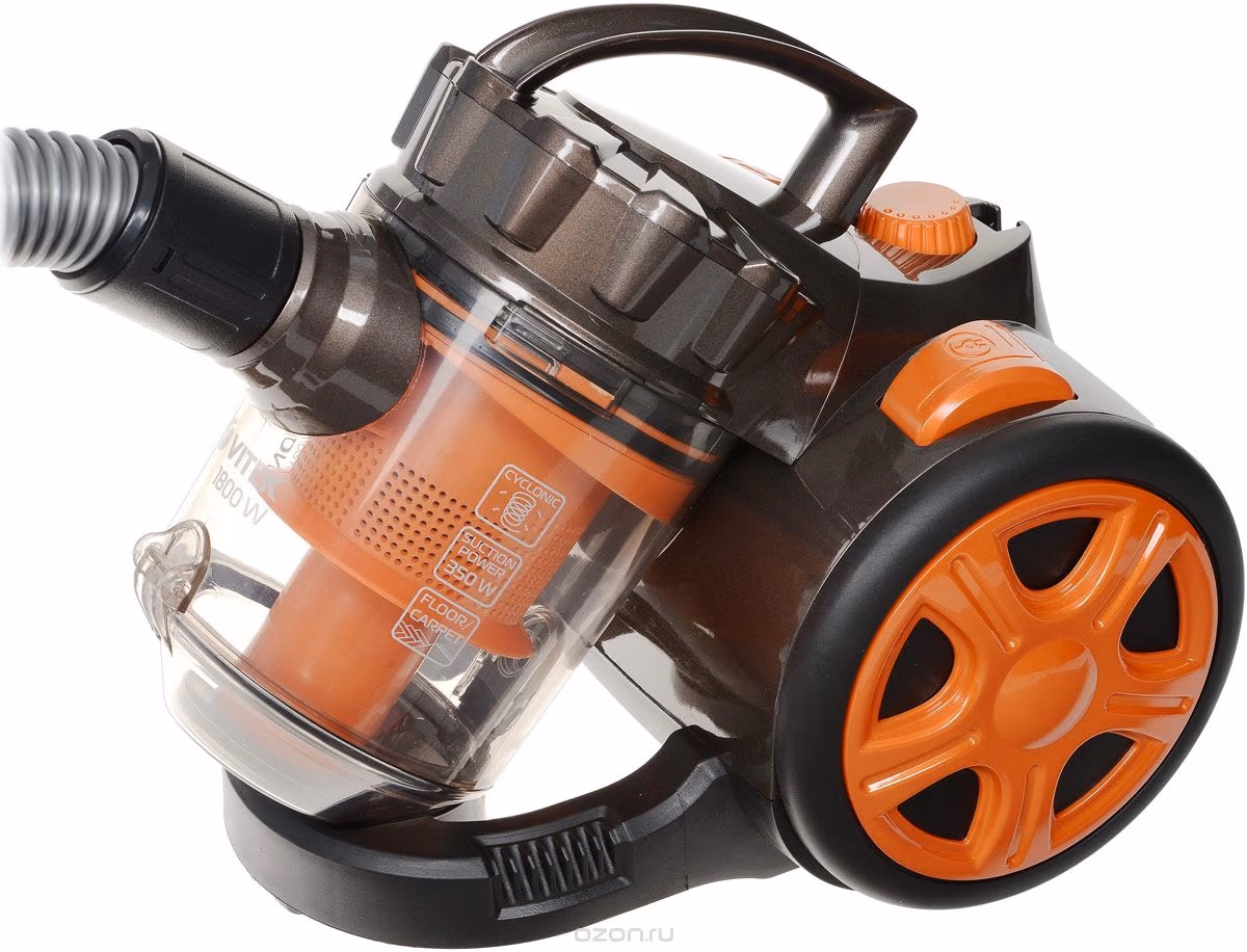 Aspirator cu container Vitek VT-8115, 1800 W, 80 dB, Negru cu orange