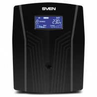 SVEN Pro 1500 (LCD,USB), Line-interactive UPS with AVR, 1500VA /900W, Multifunction LCD display, 3x Schuko outlets, 2x9AH, AVR: 175-280V, USB, RJ-11, Cable 1.1m, Cold start function, Black thumbnav 2
