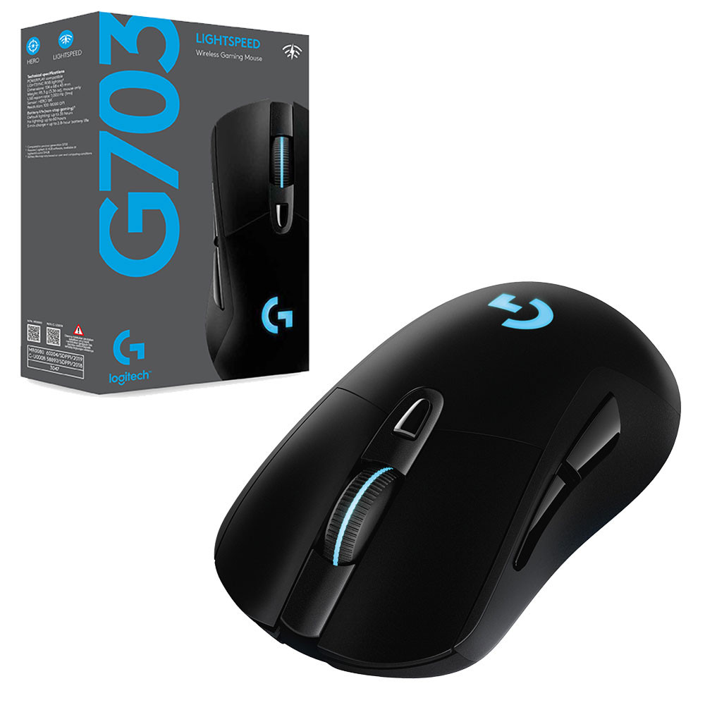 Logitech Gaming Mouse G703 Lightspeed Wireless, Bluetooth, High-speed, Hero 16K Gaming Sensor, Mechanical button, 6 Programmable buttons, 100-16000 dpi, LIGHTSYNC RGB lighting. photo 4