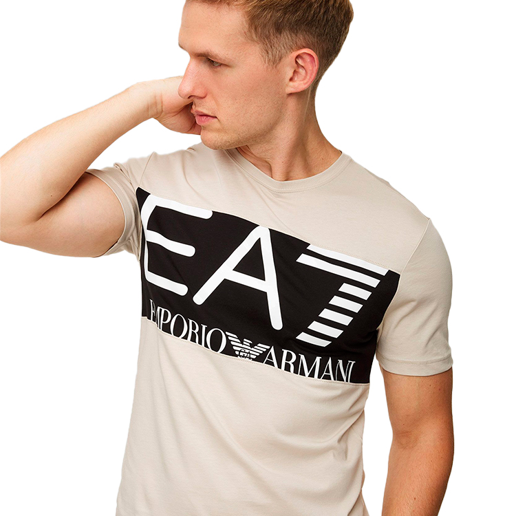 Tricou bărbătesc EA7 EMPORIO ARMANI T-SHIRT M S Bej photo 3