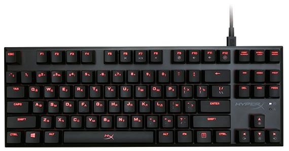 HYPERX Alloy FPS PRO Mechanical Gaming Keyboard (RU), Mechanical keys (Cherry® MX Red key switch) Backlight (Red), 100% anti-ghosting, Ultra-portable design, Solid-steel frame, Convenient USB charge port, USB photo 1