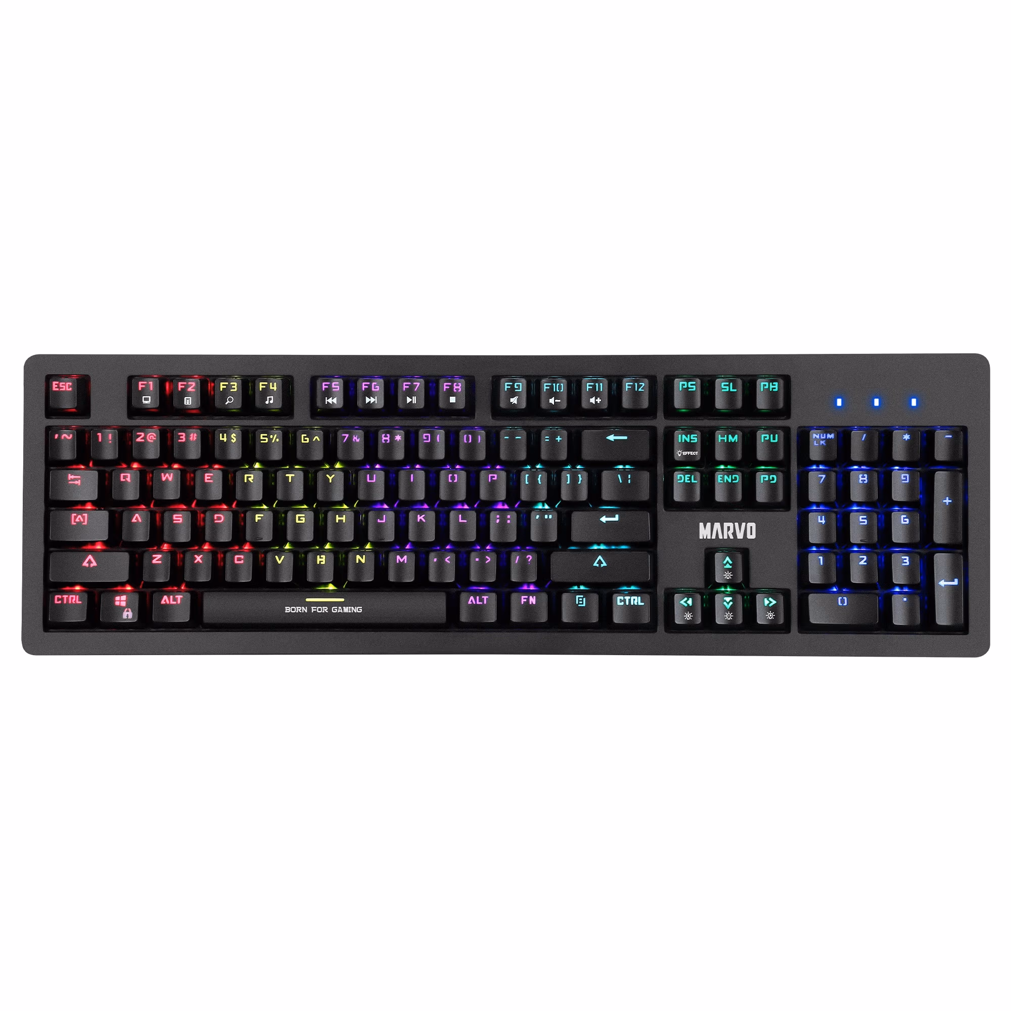 MARVO " KG916", Marvo Keyboard Mechanical KG916 Wired Gaming US, Rainbow Blacklight, Anti Ghosting 