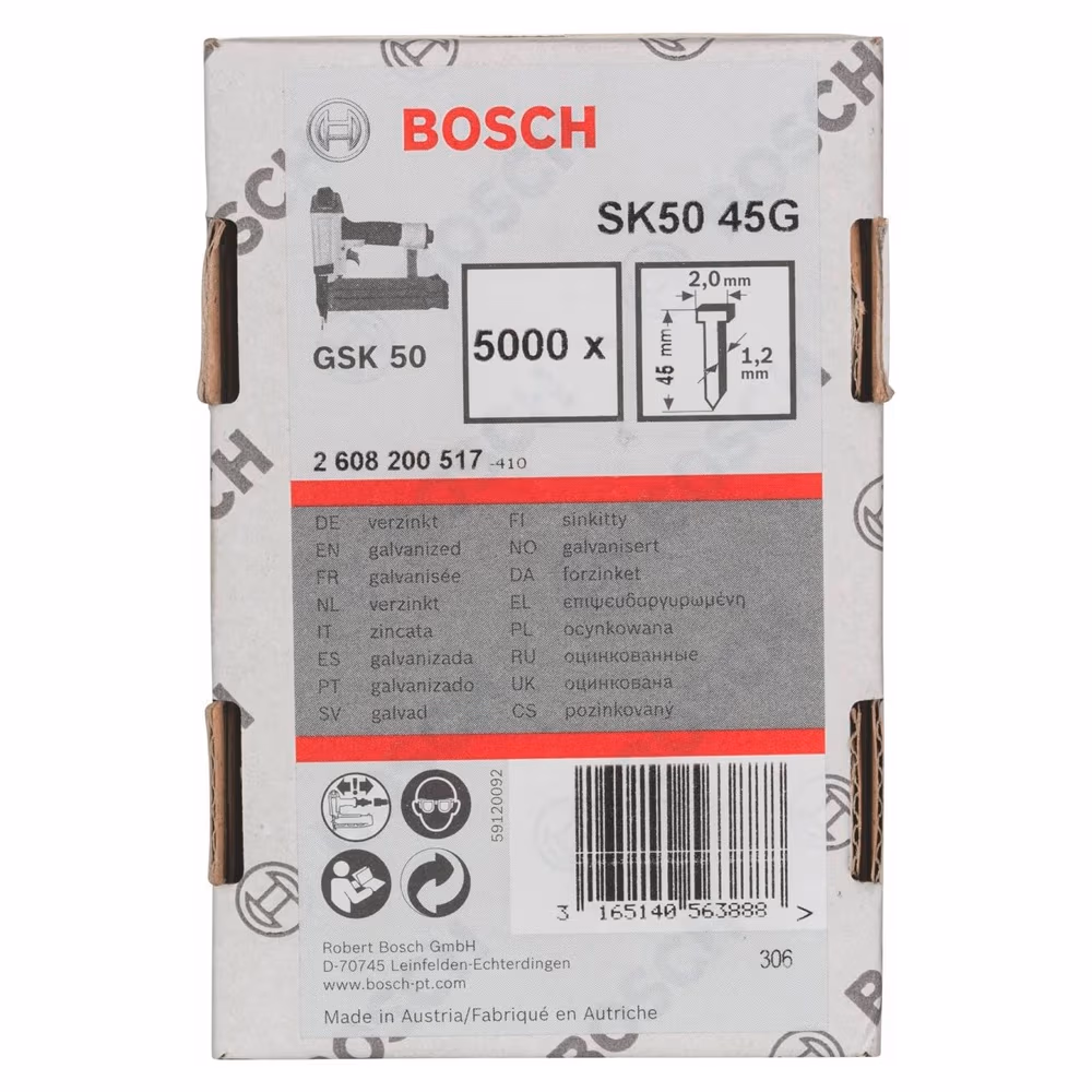 Set de stifturi cu cap ascuns Bosch 5000- 1.2x45 mm, 2608200517
