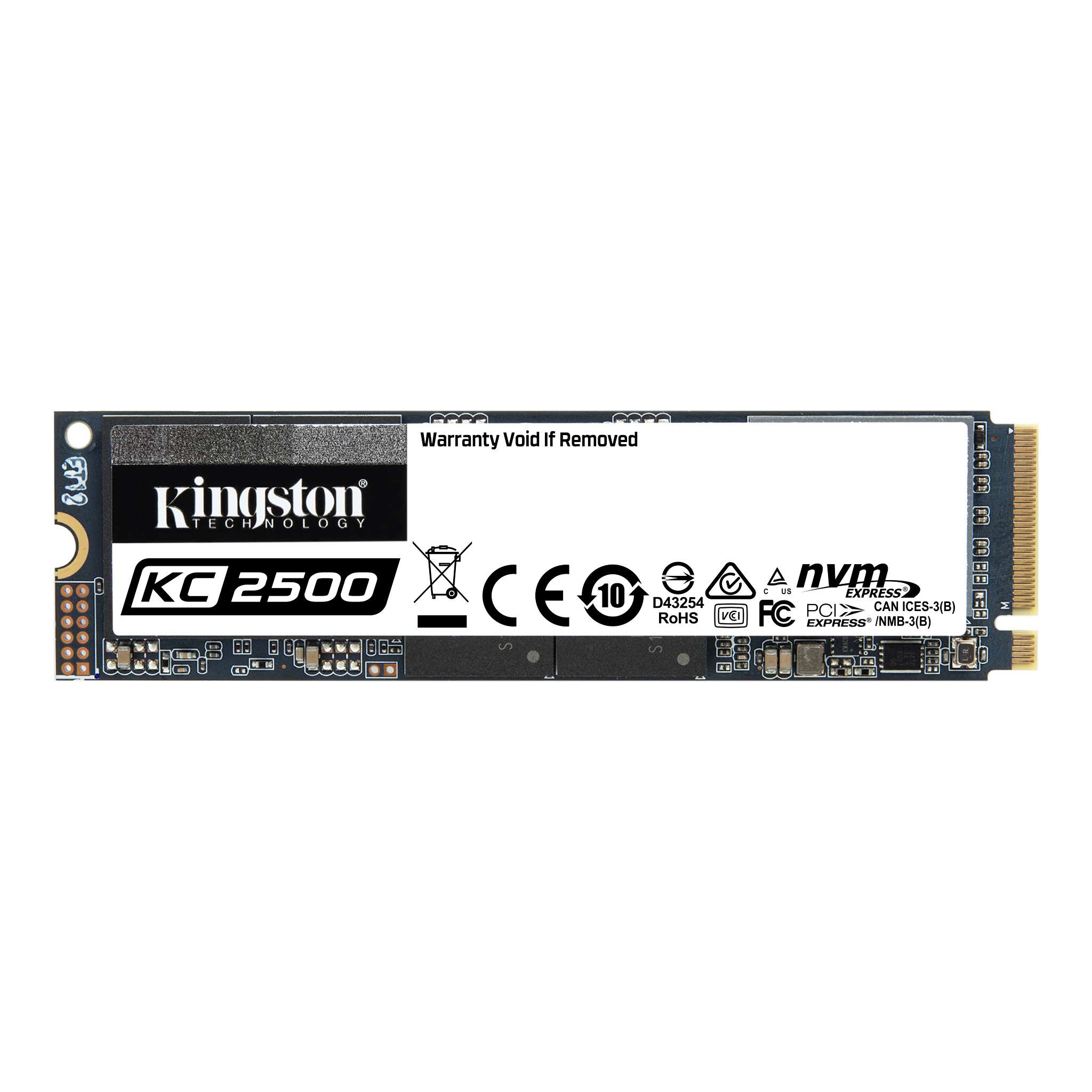 M.2 NVMe SSD 1.0TB Kingston KC2500, Interface: PCIe3.0 x4 / NVMe1.3, M2 Type 2280 form factor, Sequential Reads 3500 MB/s, Sequential Writes 2900 MB/s, Max Random 4k Read 375,000 / Write 300,000 IOPS, SMI 2262EN controller, 96-layer 3D NAND TLC photo 1