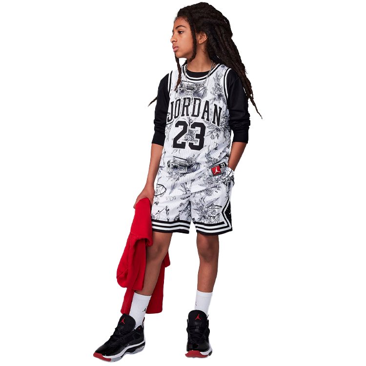 Sorti Nike JDB MJ AOP SPORT DIAMOND SHORT / Barbati / S / Alb photo 4