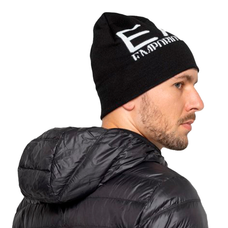Caciula EA7 EMPORIO ARMANI OVERSIZE LOGO MANS S Negru photo 4