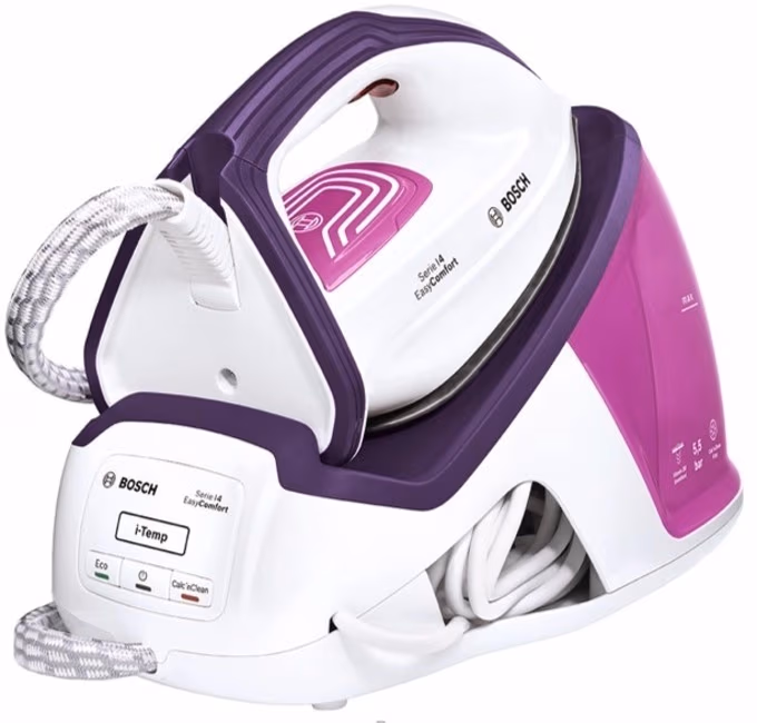 Generator de aburi Bosch TDS4020, 2400 W, 180 g/min si mai mult g/min, 1400 ml, Alb-violet
