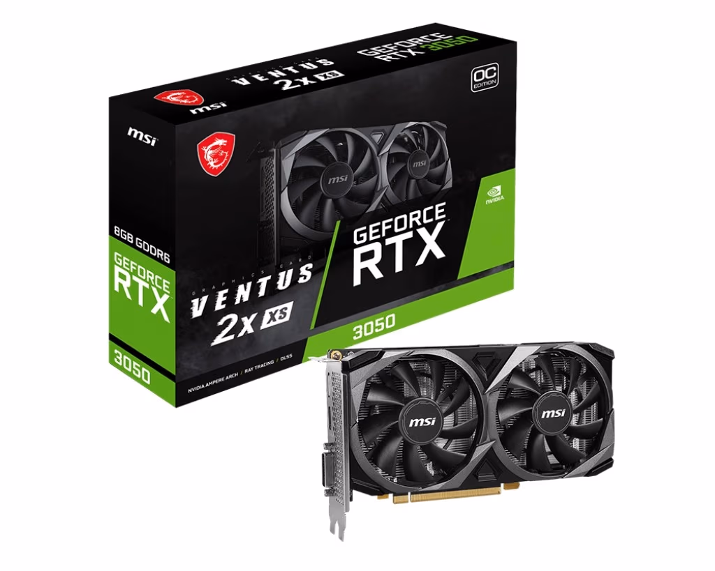 Видеокарта MSI GeForce RTX 3050 VENTUS 2X 8G OC / 8GB / GDDR6 / 128Bit