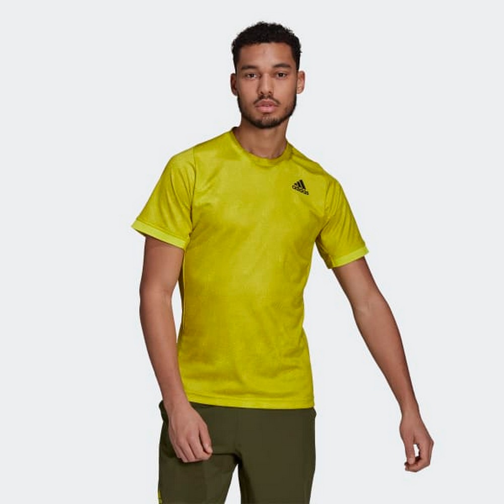 Tricou bărbătesc Adidas FLFT PRNT T PB S Galben photo 2