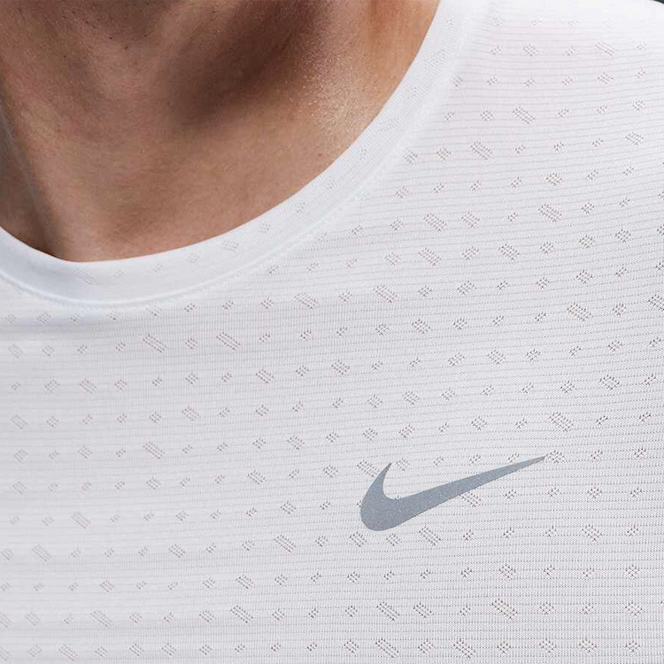 Tricou bărbătesc Nike M NK DF BREATHE MILER SS TOP M Alb photo 3