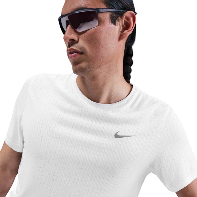 Tricou bărbătesc Nike M NK DF BREATHE MILER SS TOP M Alb photo 4