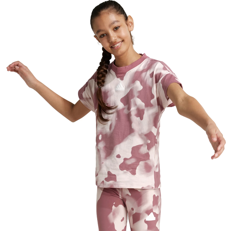 Tricou Adidas JG FI AOP T / Femei / 128 / Rosu photo 2