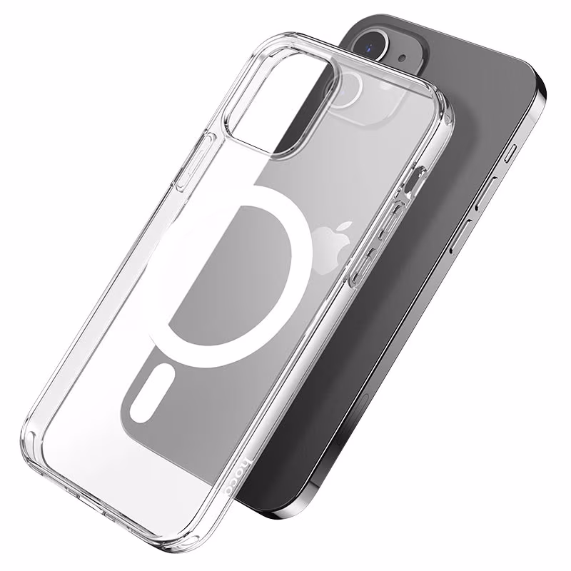 Case  HOCO Magnetic series for Apple iPhone 14 Plus, Transparent, Airbag anti-fall Protective shell, Support MagSafe charging, Strong magnetism 