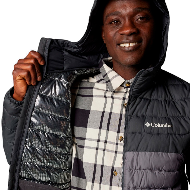 Geacă pt Barbati Columbia Powder Lite II Hooded Jacket XL Gri-nergu photo 3
