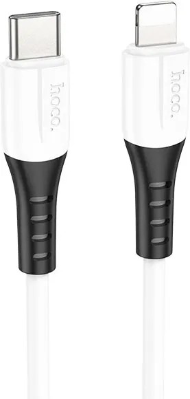 Cablu USB la Lightning HOCO X82 / 1m / Silicone / up to 2.4A / White photo 2