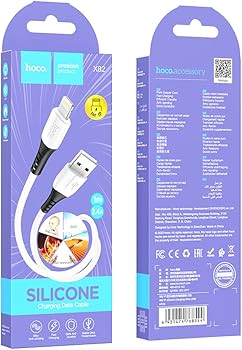 Cablu USB la Lightning HOCO X82 / 1m / Silicone / up to 2.4A / White photo 3