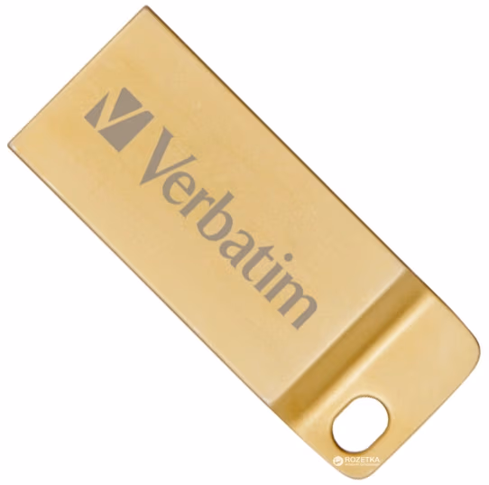 32GB USB3.0 Verbatim Metal Executive, Gold, Metal casing, Compact and lightweight, Metal ring included (Read up to 80 MByte/s, Write up to 25 MByte/s)