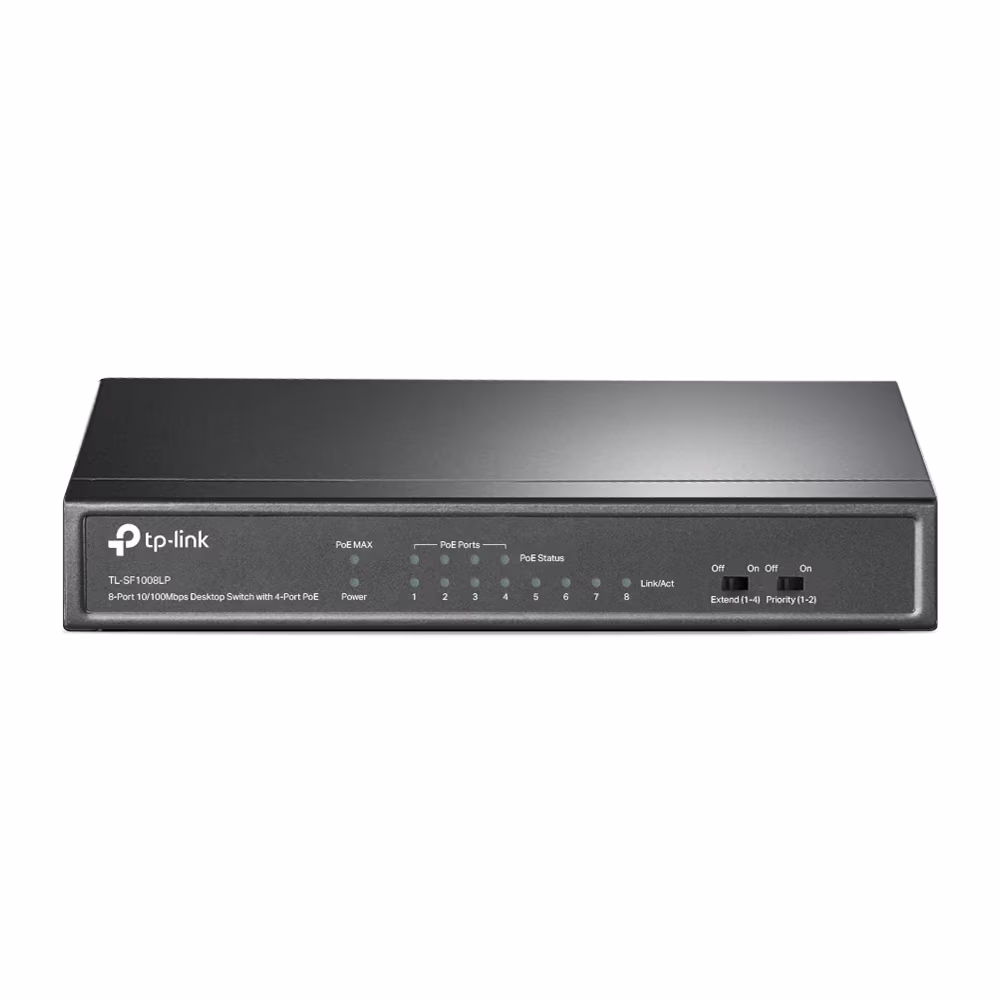 PoE Switch TP-LINK TL-SF1008LP / 8 port / 100Mb / RJ45 / steel case