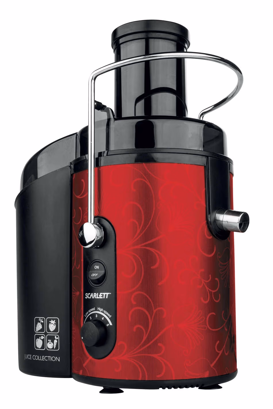 Storcator centrifugal Scarlett SCJE50S26, 0.5 l, 1500 W, 5 trepte viteza, Rosu