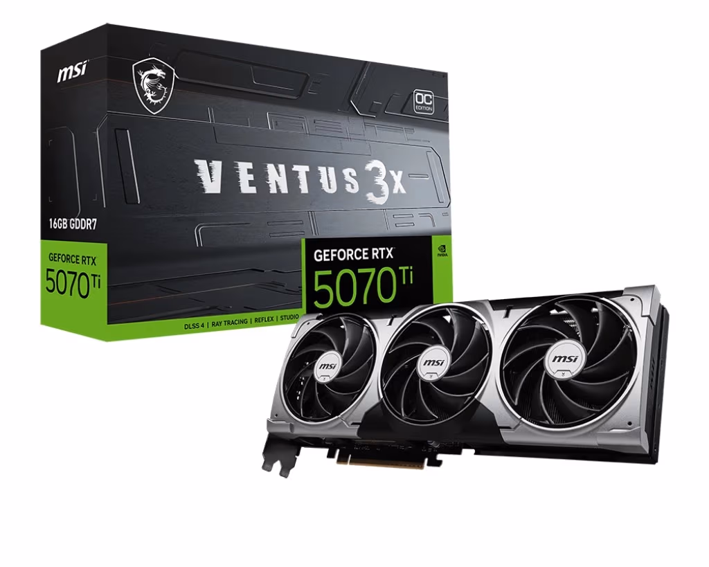 Видеокарта MSI GeForce RTX 5070 Ti VENTUS 3X 16G OC/ 12GB / GDDR7 / 192bit