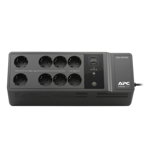 APC Back-UPS BE850G2-RS, 850VA/520W, 8 x CEE 7/7 Schuko (6 Battery Backup, all 6 Surge Protected), 1 x USB-A/ 1 x USB Type-C charging port, RJ-45 Data Line Protection photo 3