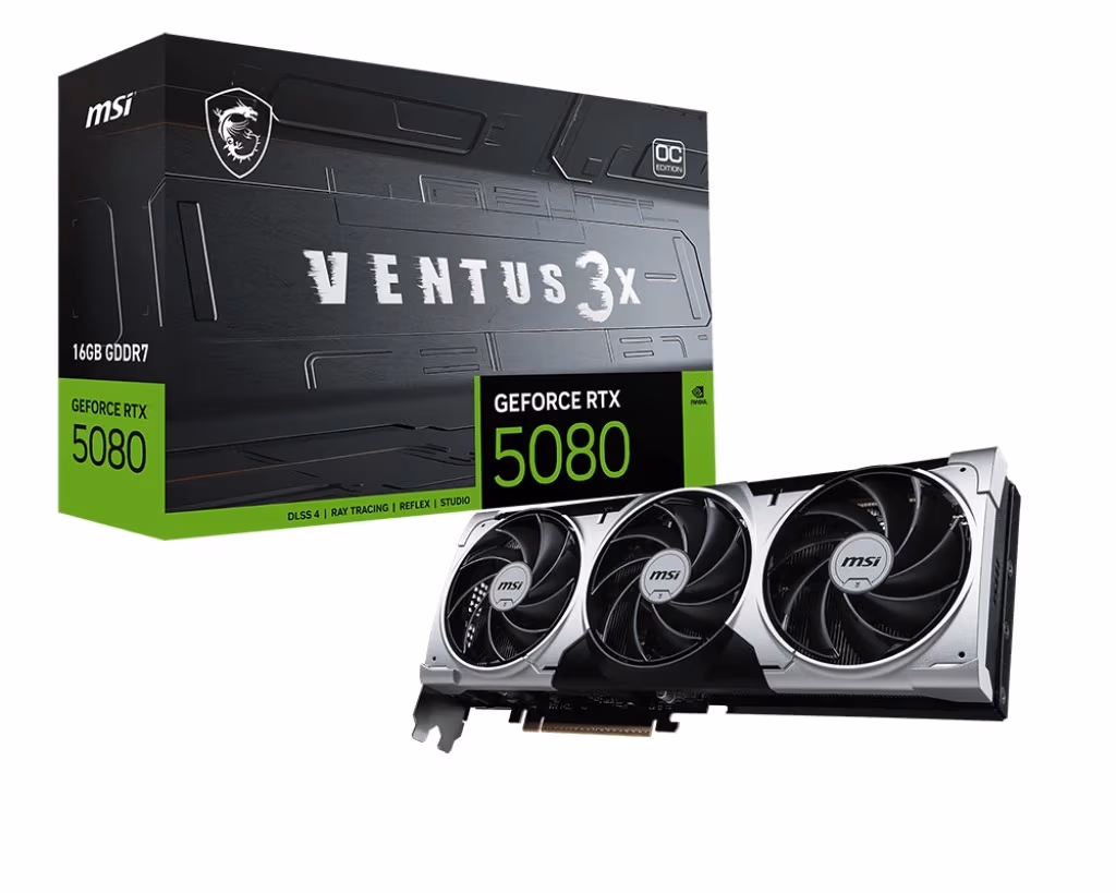 Видеокарта MSI GeForce RTX 5080 16GB VENTUS 3X OC PLUS / 16GB / GDDR7 / 256bit