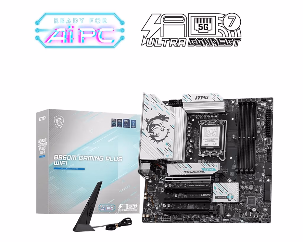 Placa de baza MSI B860M GAMING PLUS WIFI/ 1851/ Intel B860/ DDR5 / ATX