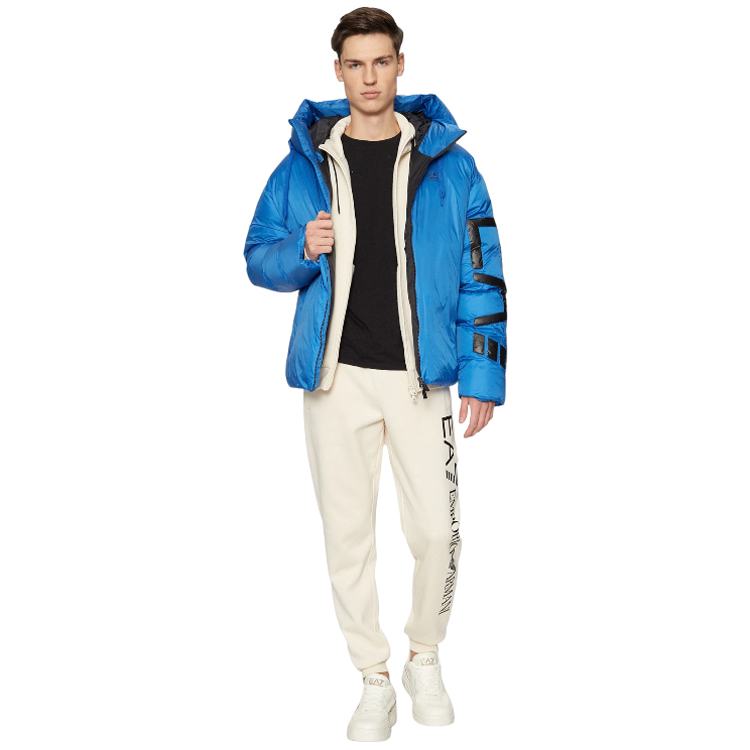 Geacă pt Barbati EA7 EMPORIO ARMANI PADDED JACKET WITH HOOD XS Albastru photo 2