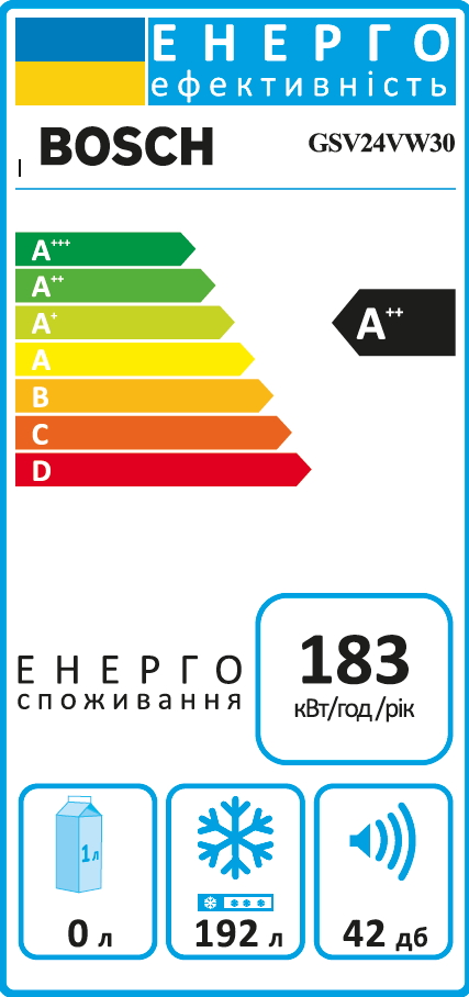 Морозильная камера Bosch GSV24VW30 / 192 л / 146 см / A+ / Белый photo 3